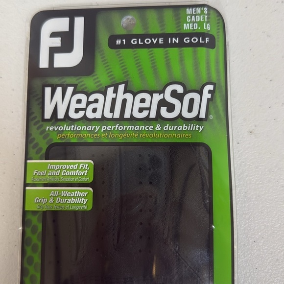 Men’s FootJoy WeatherSof Golf Glove Cadet Med. Large Black New - Picture 3 of 6